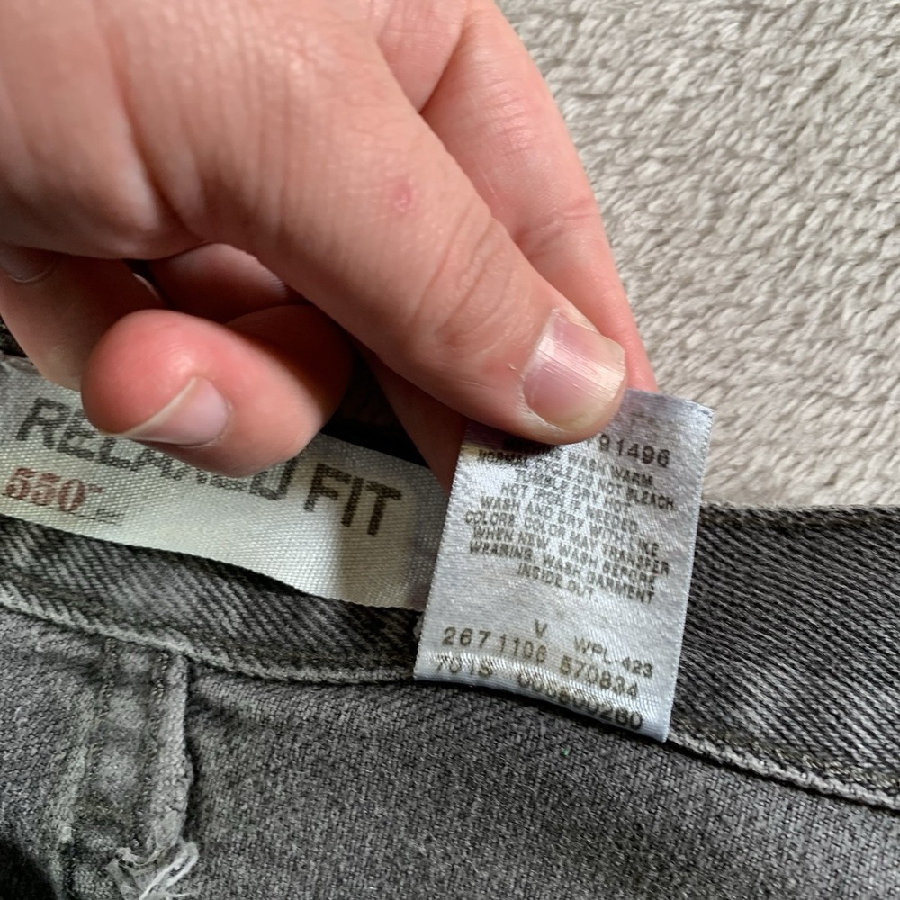 Vintage Levis 550 Jeans Mens 36x32 Gray Medium Wash Relaxed Tapered Y2K Denim - Picture 12 of 16